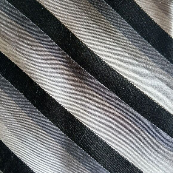 George Pure Silk Neck Tie Gray Stripe Handmade - Picture 3 of 6